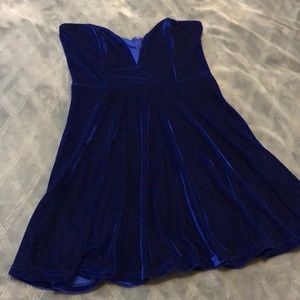 Tobi Royal Blue Velvet Mini Dress - Size Small